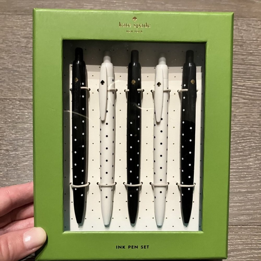 Kate Spade Black Ink Polka Dot Pens - NWT
